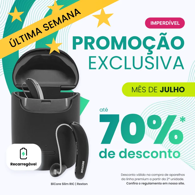 Promo mês de julho 70% OFF